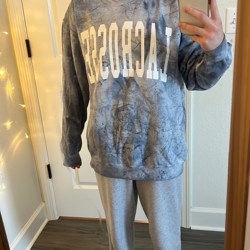 lacrosse blue tyedye crew neck